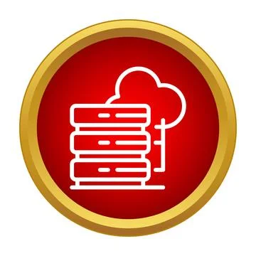 Server rack and cloud computing database icon Stock Illustration