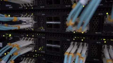 Server rack behind the metal door. Flash... | Stock Video | Pond5