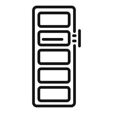 Server rack being accessed icon Stock Illustration