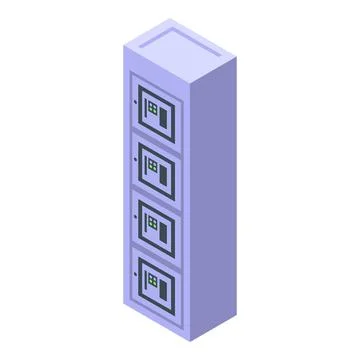 Server rack being used for data storage in datacenter by it engineer Stock Illustration