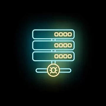 Server rack with bug icon showing network error イラスト素材