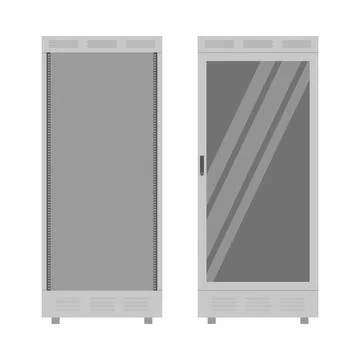 Server rack cabinet with transparent front panel Stock Illustration
