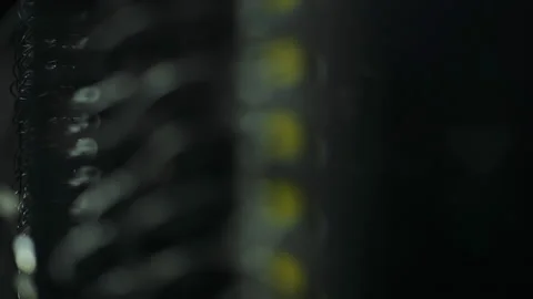 Server rack with cables attached to panel switch ports, focus pull shot Stock Footage 246352833