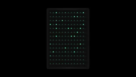 Server Rack with Cascading Emerald Green Data Lights and Charcoal Frame on .. Stock Footage 346611172