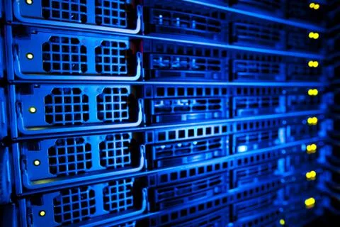 Server rack cluster in a data center 스톡 일러스트