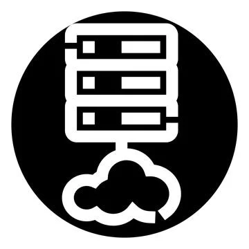 Server rack connecting to cloud computing network 스톡 일러스트