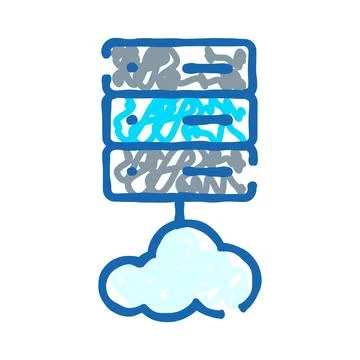 Server rack connecting with cloud data storage 스톡 일러스트