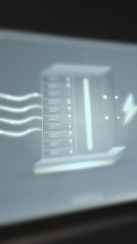 Server Rack Cooling Airflow Control on Digital Screen Stock Footage 340560756
