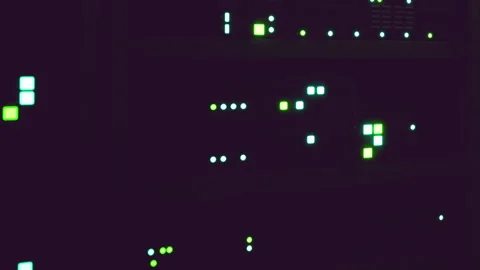 Server rack in data center with active lights showing network status Stock Footage 343572254