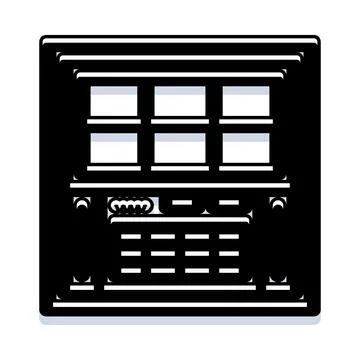 Server rack data center computing system technology icon Stock Illustration