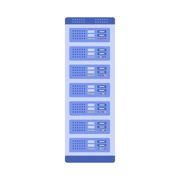 Server rack, data center equipment for information storage 스톡 일러스트