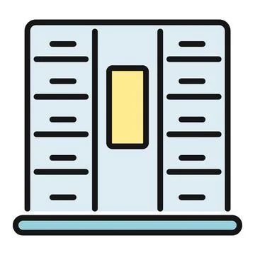 Server rack with data center equipment concept Stock Illustration