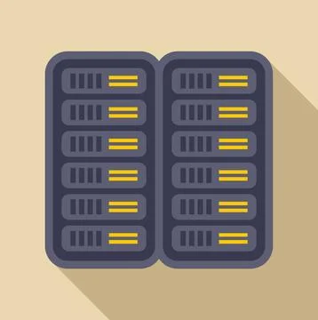Server rack data center hosting infrastructure icon Stock Illustration