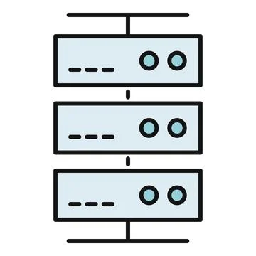 Server rack data center hosting hardware icon イラスト素材