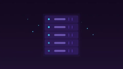 Server rack data center leds grape cloud loop Stock Footage 342612312