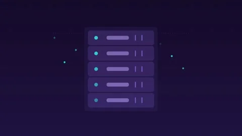 Server rack data center leds lavender cloud loop 스톡 동영상 342612328