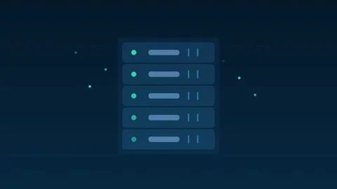 Server rack data center leds cerulean cloud loop Stock Footage 342612334
