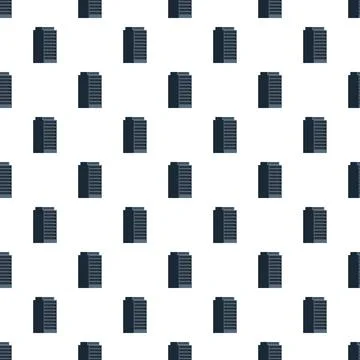Server rack data center seamless flat pattern 库存插图