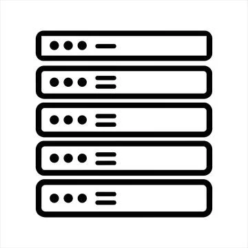Server rack data center stack icon 8K ultra quality image ratio with datacent Stock Illustration