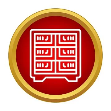 Server rack data center storage network icon Stock Illustration