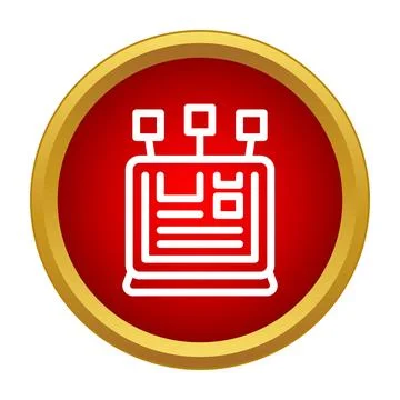 Server rack data communication line art icon Stock Illustration