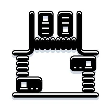Server rack data communication network infrastructure concept Stock Illustration