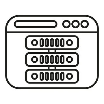 Server rack data hosting line art icon 스톡 일러스트