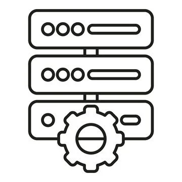 Server rack data management and network configuration icon 스톡 일러스트