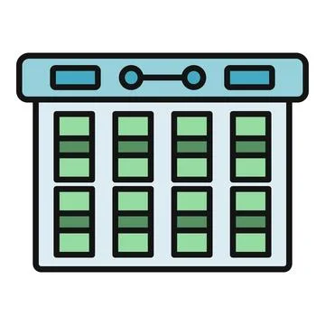 Server rack data management cloud computing technology system Illustrazione stock