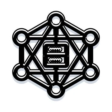 Server rack data network connection icon Stock Illustration