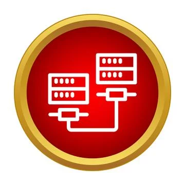 Server rack data network connection computing icon design Ilustração Stock