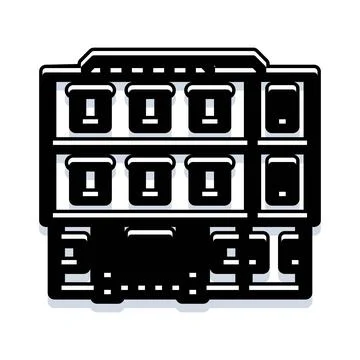 Server rack data storage and networking system Stockillustratie