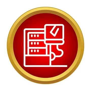 Server rack data storage and processing icon 스톡 일러스트
