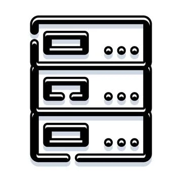 Server rack data storage computing technology icon Stock Illustration
