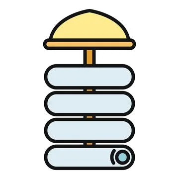 Server rack data storage database technology icon Illustrazione stock