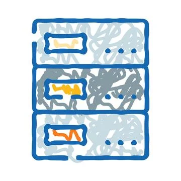 Server rack data storage doodle icon イラスト素材
