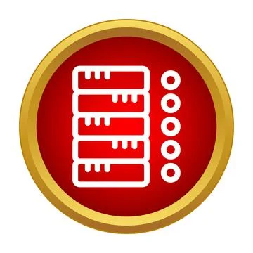 Server rack data storage icon showing network technology Stock Illustration