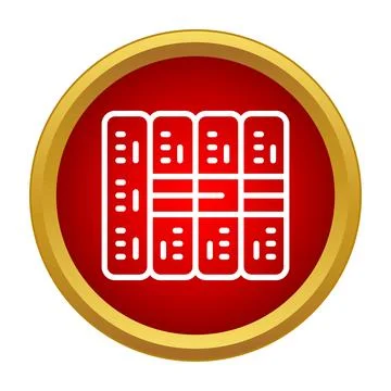Server rack data storage icon with red circle Stockillustratie