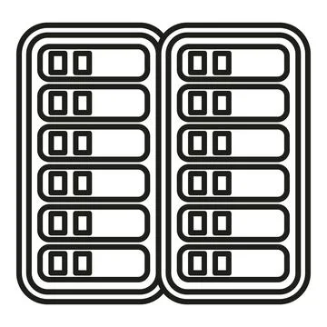 Server rack data storage networking technology icon Stock Illustration