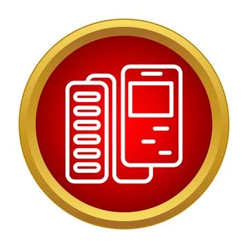 Server rack data storage networking equipment icon Stock Illustration