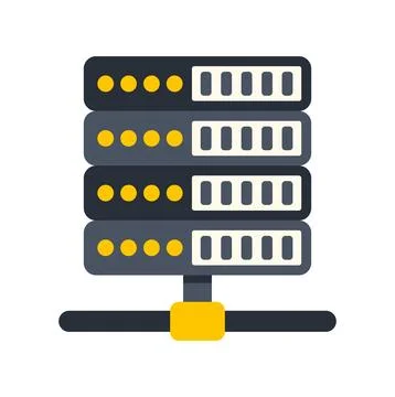 Server rack data storage networking cloud computing icon Stock Illustration