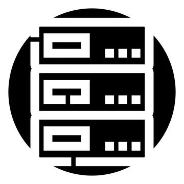 Server rack data storage networking computing icon Stock Illustration