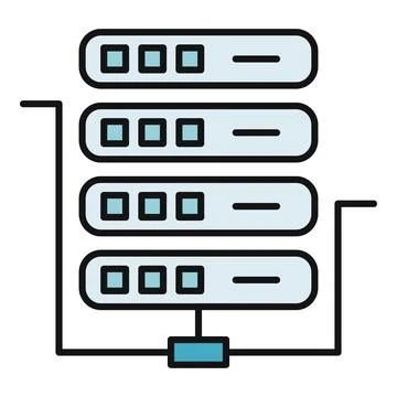 Server rack data storage networking concept illustration Ilustração Stock