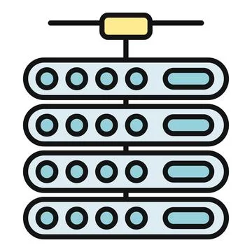 Server rack data storage networking cloud computing icon Stock Illustration