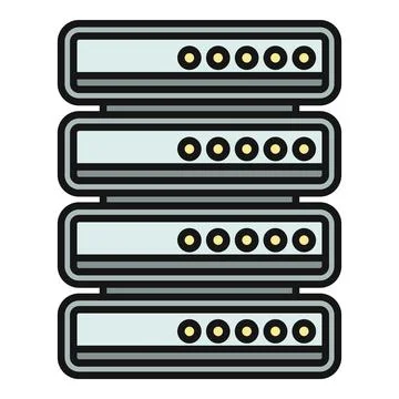 Server rack data storage networking icon illustration Stock Illustration