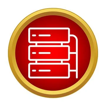 Server rack data storage networking system icon Ilustración de archivo