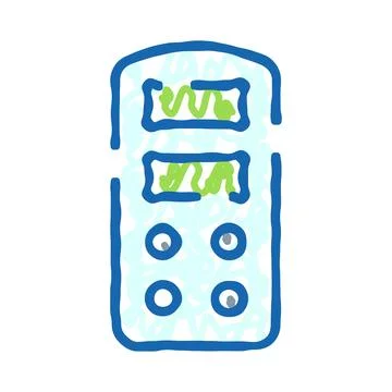 Server rack data storage system doodle drawing Illustrazione stock