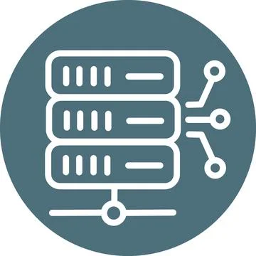 Server rack database network data icon Stock-Illustration