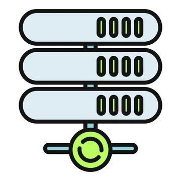 Server rack displaying data and network connection 스톡 일러스트