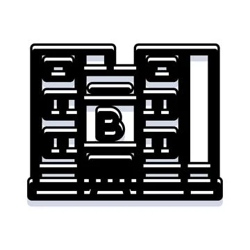 Server rack displaying data center storage technology Stock Illustration